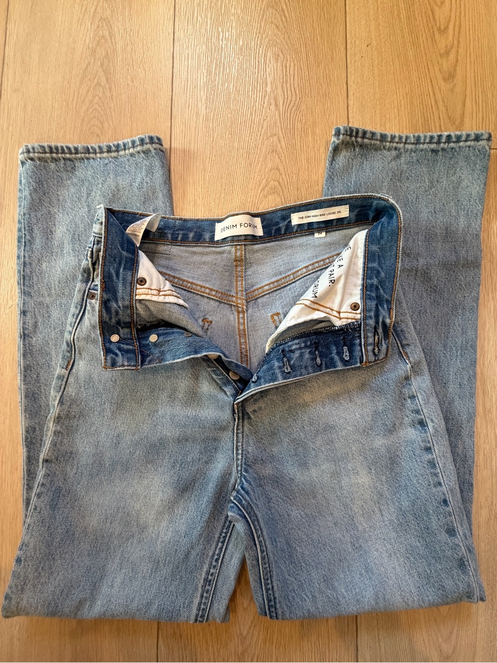 Denim Forum Women's Light Blue Straight Jeans